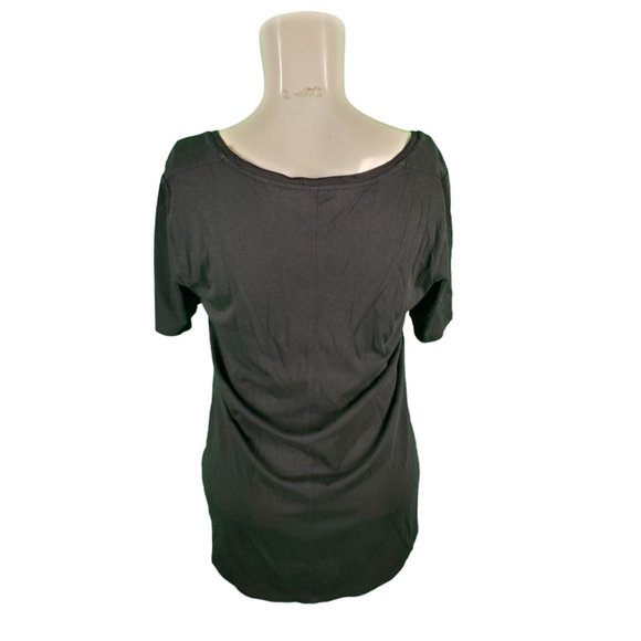 Aritzia Babaton T-Shirt Tunic Tee Top Black cotton Modal sz M - Picture 4 of 5